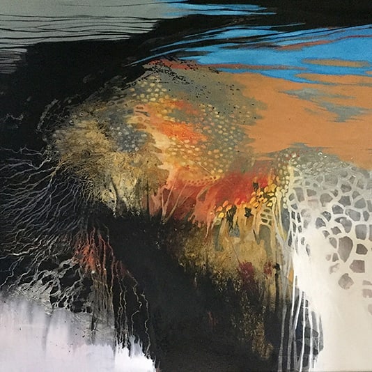 ASTRID DAHL uses colours of the earth together with sensual textures, to map the layering of the earth, in both ancient depths and modern growth. Her work is filled with poetry, myth and perspective dualities.
​
​'I Am Flying Closer to my Comfort Zone
​120 x 140cm, mixed media on canvas was $ 7,600.00
SALE PRICE $ 6,460.00   
​
​
