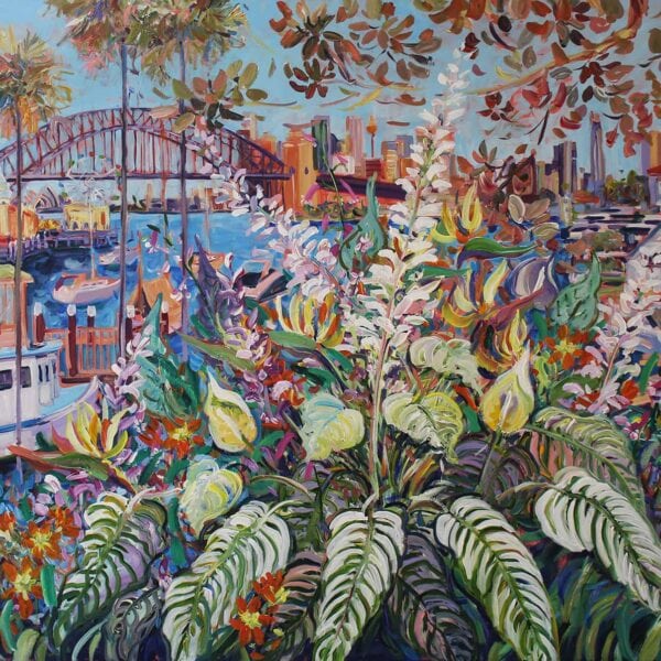 47. MEGAN BARRASS-View from Wendy's Garden 101 x 152cm acrylic on canvas - 3,150.00AUD
