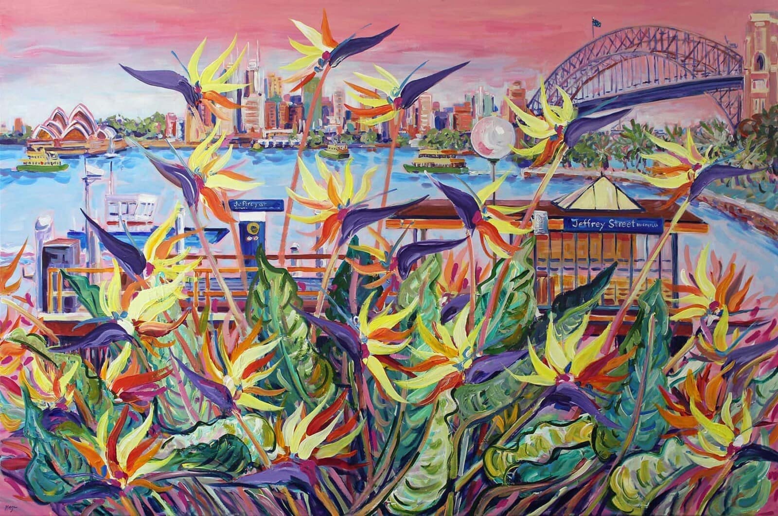 36. MEGAN BARRASS - Jeffrey Street Wharf, Sydney 101 x 152 cm acrylic on canvas - 3,150.00AUD