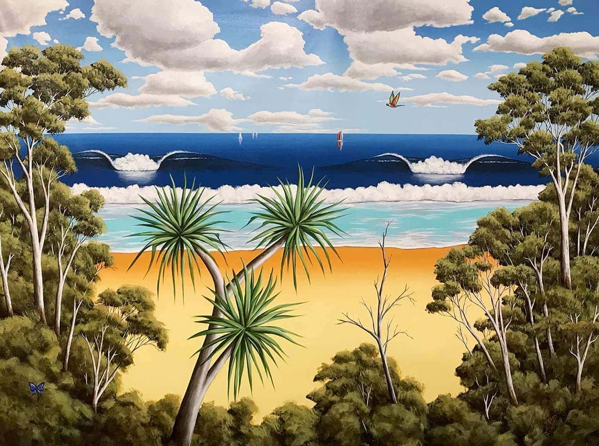WEBSITE 76. ANDREW GRASSI KELAHER Beach Life 150 x 190cm oil and acrylic on canvas - 6,500.00 AUD copy