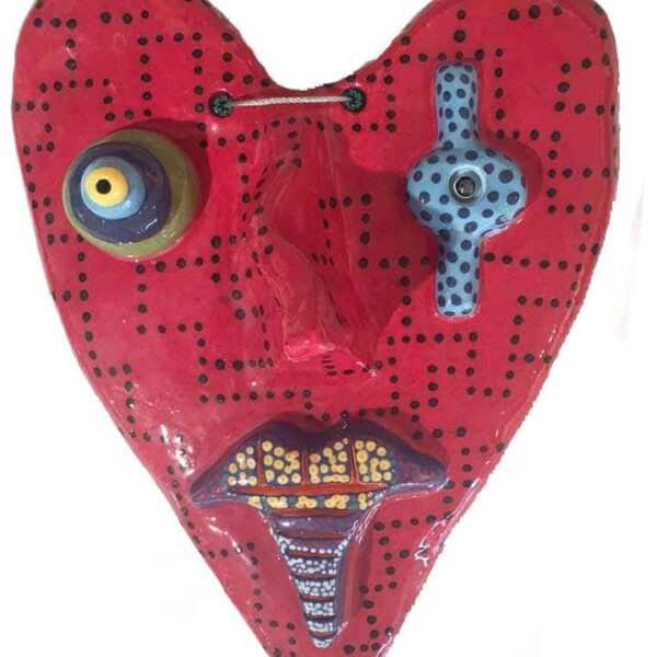 011.MICHAEL-WILLIAMSON-Red-Heart-26-x-27.5-x-12cm-unique-hand-painted-ceramic-$490.00